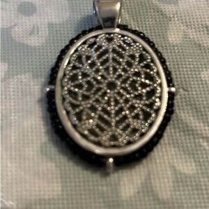 Intricate Silver and Black Lattice Necklace